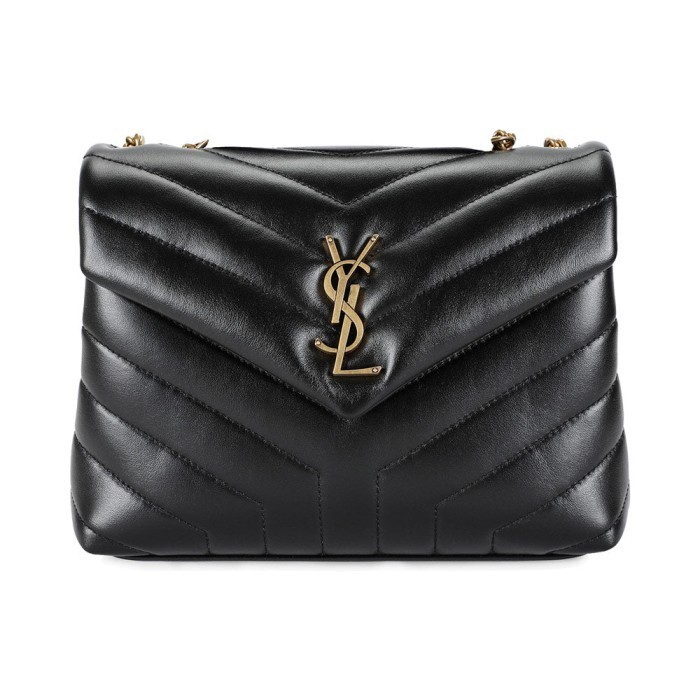 ✅New Ysl Loulou Shoulder Bag Quilted Leather Black Ghw - Small 25X17X9 Diskon