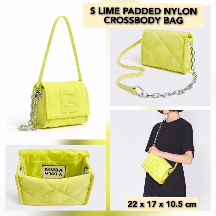 ✅New Byl S Lime Padded Nylon Crossbody Bag Terbatas