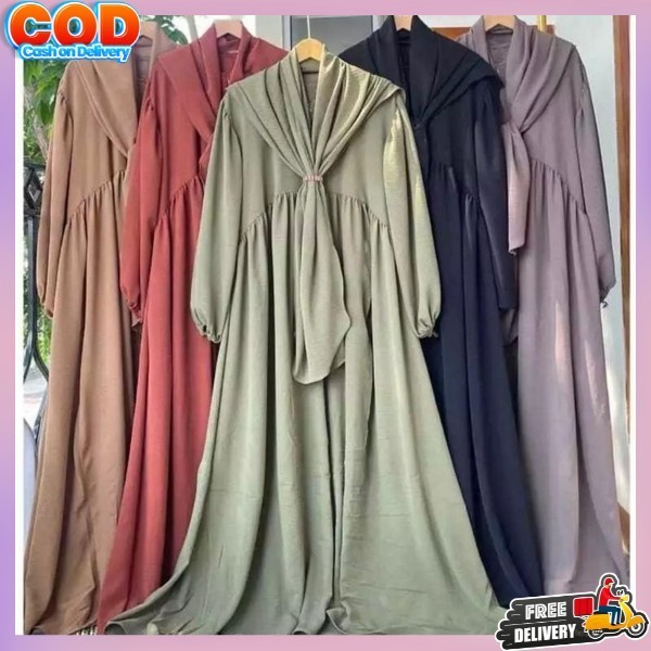 Gmis Syar'I Casual Premium Elegan Gamis Ibu Ibu Kekinian Famis Lebaran Baju Gamis Syar I Terbaru 202