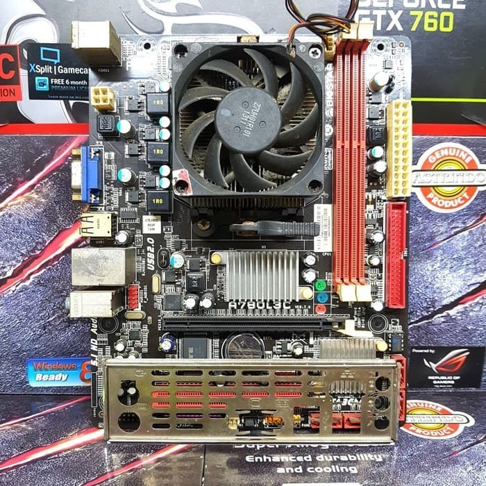 Paket Motherboard mobo Amd Am3 DDR3 + processor Athlon X250 + Fan