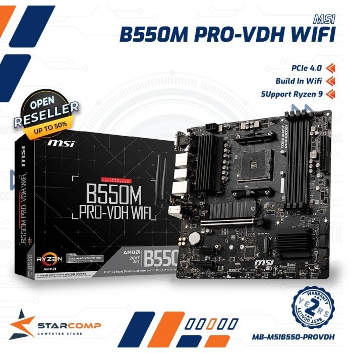 MSI B550M PRO-VDH WIFI MOBO AMD AM4 DDR4 Micro ATX B550 PRO VDH