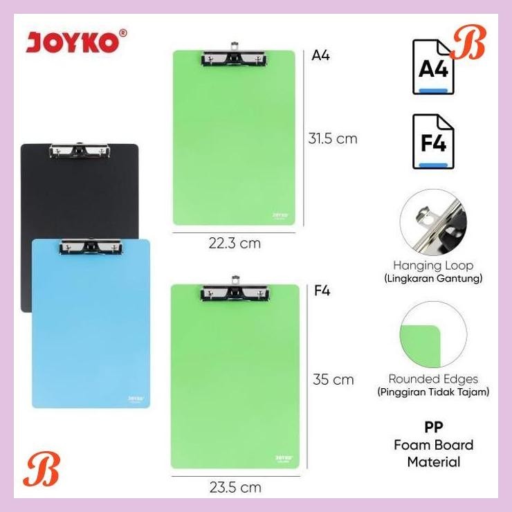 

| KG | JOYKO CLIPBOARD A4 F4 PAPAN JALAN ALAS UJIAN FOAM BOARD JOYKO