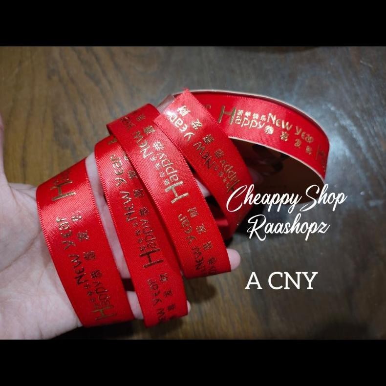 

WER 1 roll (22meter) CNY Ribbon Pita Satin Imlek Poli Emas Timbul Pita Imlek Premium Pita Merah Imlek Pita Gold Imlek Imlek Ribbon Pita Souvenir Imlek Pita Parcel Imlek Pita Box Imlek TERLARIS