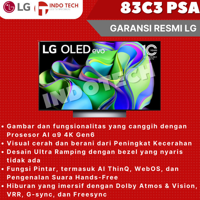 [New] Lg Oled Evo 83C3Psa Smart Uhd 4K Dolby Vision Atmos A9 Gen6 83C3 2023 Berkualitas