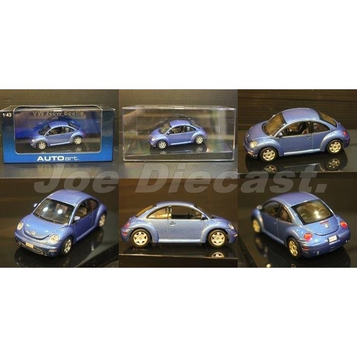 [Original] 1:43 Autoart Volkswagen New Beetle Blue With Box Diskon