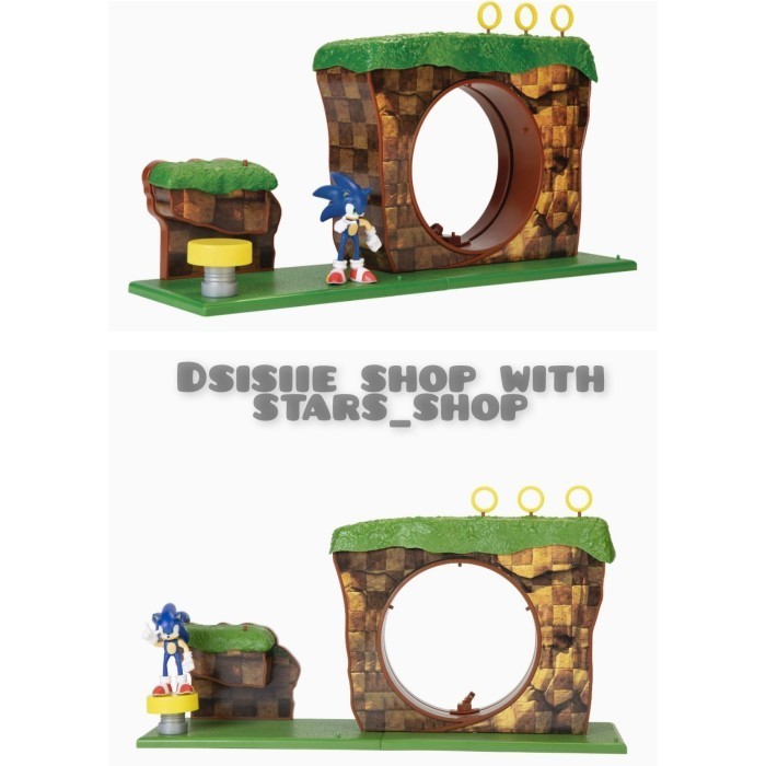[Ori] Sonic 2 The Hedgehog Green Hill Zone Playset With Sonic Action Figure Berkualitas