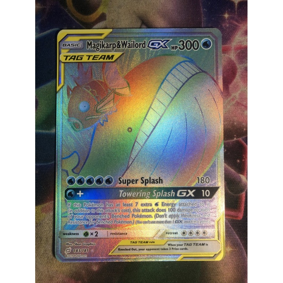 ✅Baru Magikarp Wailord Gx Secret Rare Pokemon Sm Team Up Terbatas
