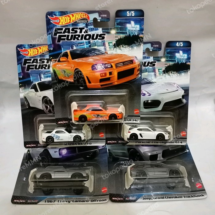 [Original] Hotwheels Nissan Skyline R34 Mazda Jeep Porsche Chevy Fast Furious Set Berkualitas