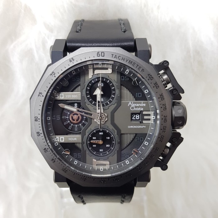 ✅New Alexandre Christie 6373Mc / Ac 6373 Mc / Ac6373 Black Leather Black Terbatas