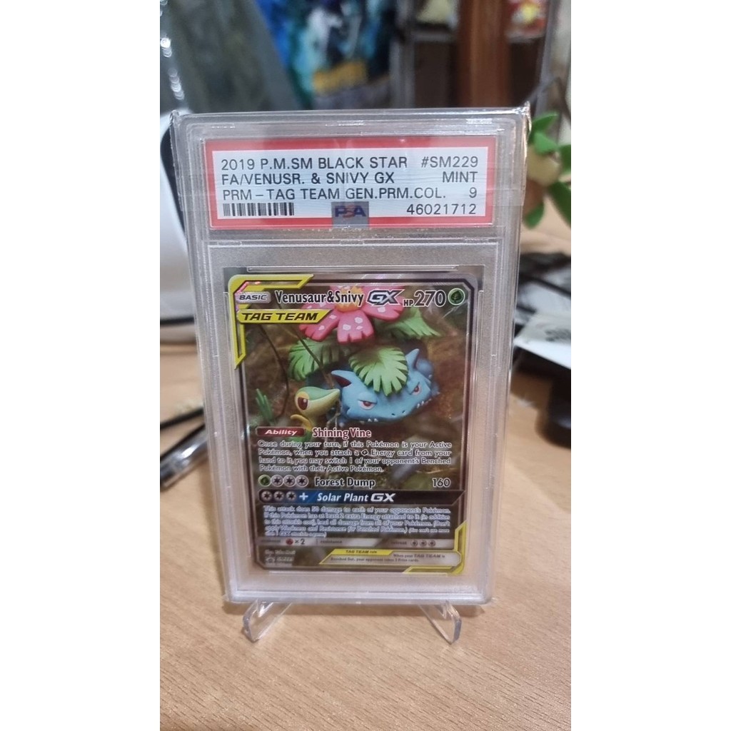 ✅Baru 2019 Pokemon Sm Black Star #Sm229 Full Art Venusaur  Snivy Gx Psa 9 Limited
