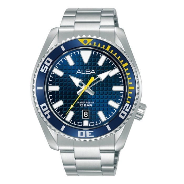 ✅New Ori Alba Pria As9N97X1 As9N97 Quartz Blue Dial Stainless Steel Diskon