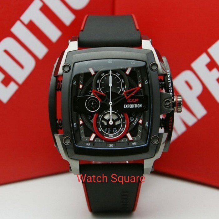 ✅New Jam Tangan Pria Expedition Original Chronograph Exp3008 Black Silver Berkualitas