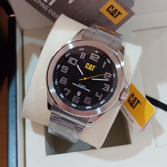 ✅Ori Jam Tangan Pria Caterpillar Cat Pu.241.11.111 Silver Black Original Berkualitas