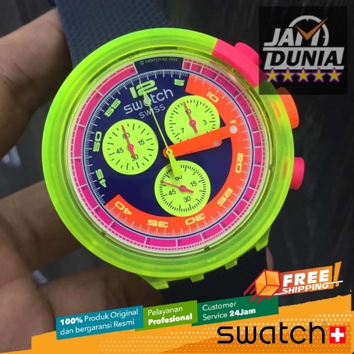 ✅Ori Jam Swatch Original Sb06J100 Sb06J 100 Jam Pria Ct Neon To The Max Terbaru