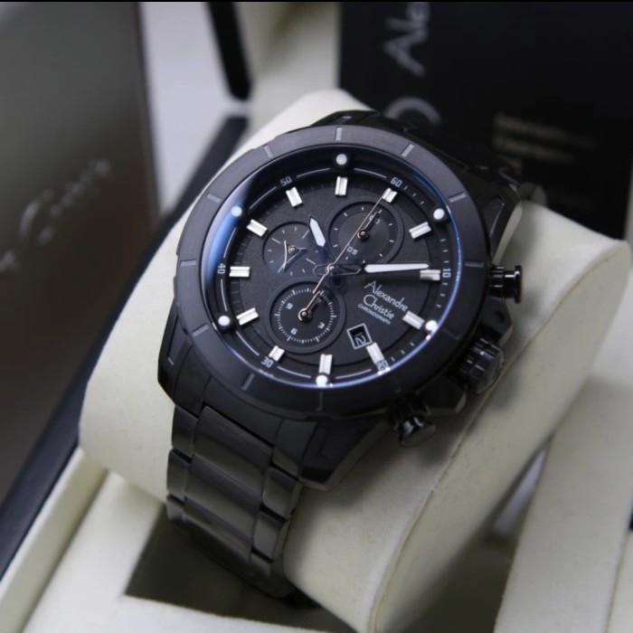 ✅New Jam Tangan Pria Ori Alexandre Christie Ac6522 Ac 6522 Full Black Berkualitas
