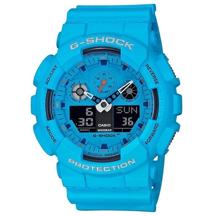 ✅New Ori Casio G-Shock Ga-100Rs-2Adr - Jam Tangan Pria - Biru Terbatas