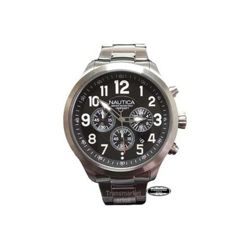 ✅New Jam Tangan Pria Nautica Nai18508G Silver Hitam Original Terbaru