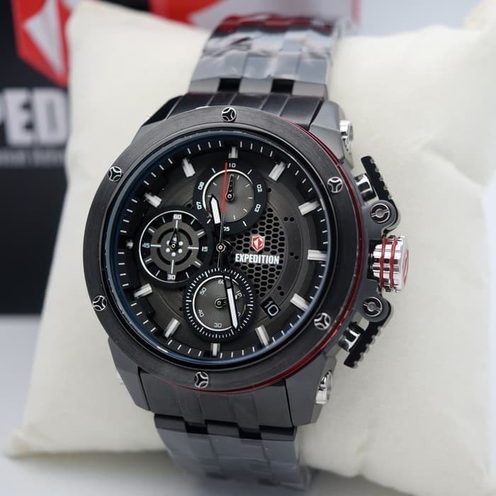 ✅Original Jam Tangan Pria Expedition Original Chronograph E6748 Black Grey Berkualitas