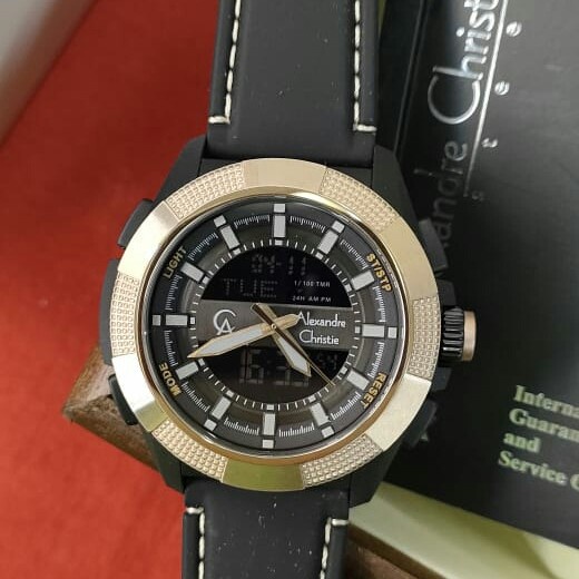 ✅Ori Jam Pria Dual Time Original Alexandre Christie Acf 9374 Mh All Steel Diskon