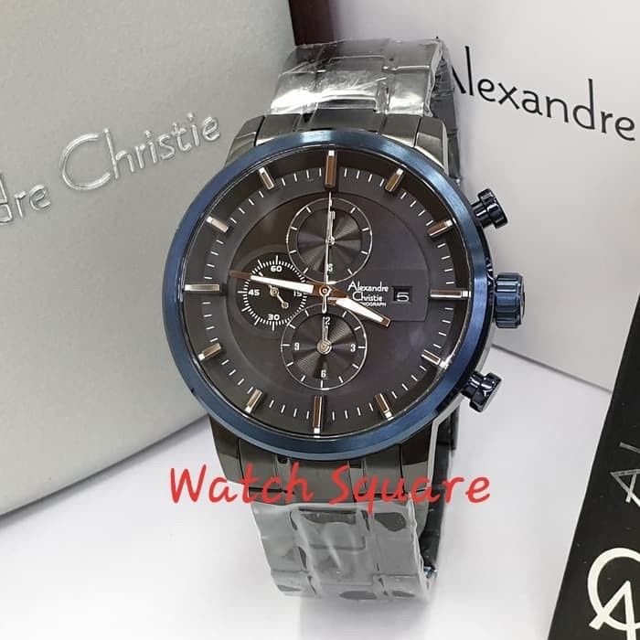 ✅Original Jam Tangan Pria Original Alexandre Christie Ac6323 Black Blue Limited