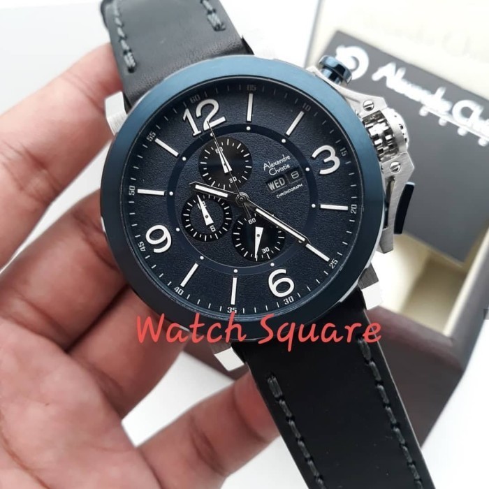 ✅New Ori Jam Tangan Pria Alexandre Christie Original Ac6281 Blue Silver Diskon