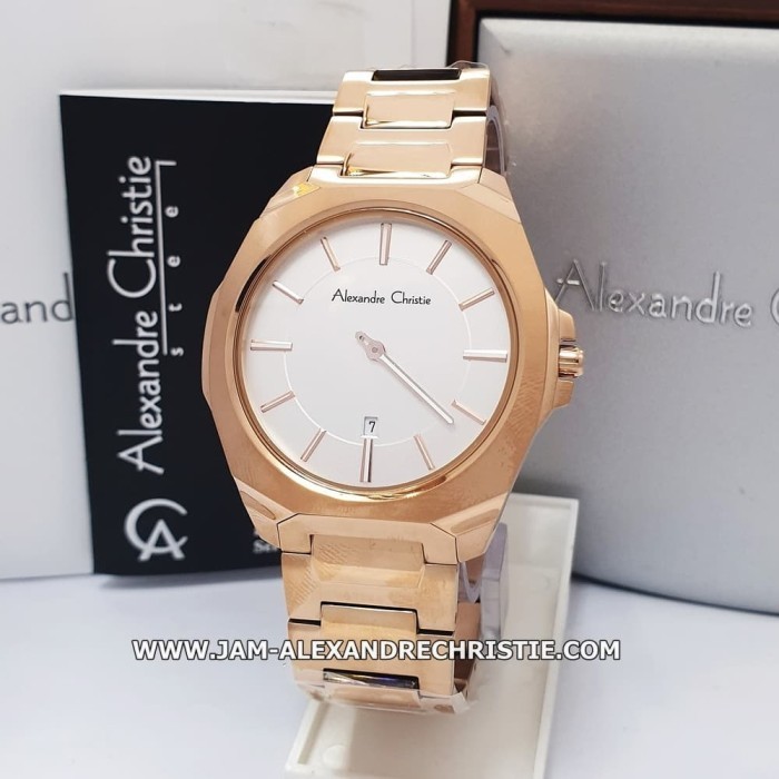 ✅Original Jam Tangan Pria Alexandre Christie Ori Ac 8611 Md Frg Full Rosegold Terbatas