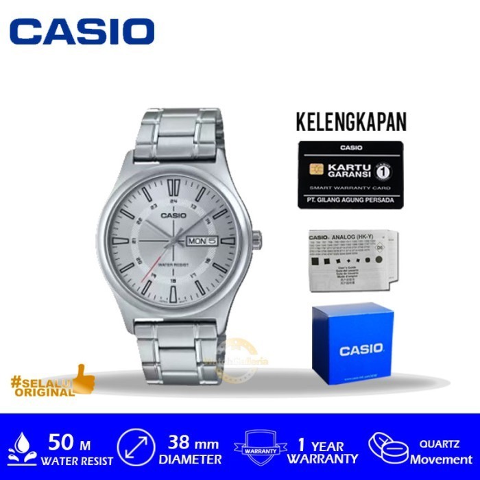 ✅New Ori Jam Tangan Pria Casio General Mtp-V006D-7Cudf / Mtp-V006D-7C Original Diskon