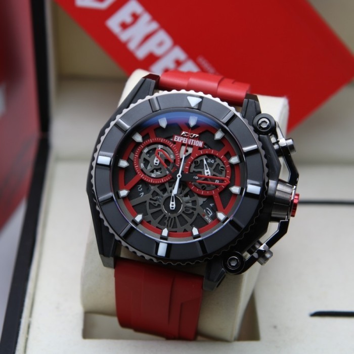 ✅Original Jam Tangan Pria Expedition E 3009 E3009 Exp3009 Black Red Original Diskon