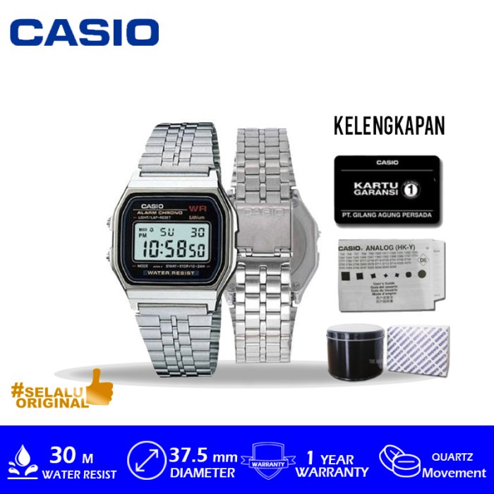 ✅Original Casio General A159Wa-N1Df With Box Kaleng Bergaransi Resmi Terbaru