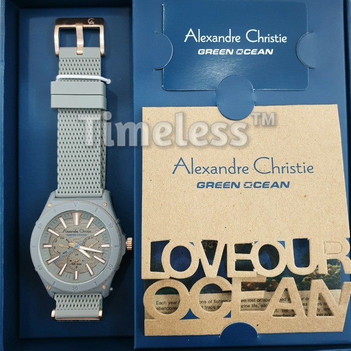 ✅Ready Jam Tangan Alexandre Christie Ac 6584 Mh Green Ocean Gray Terbaru