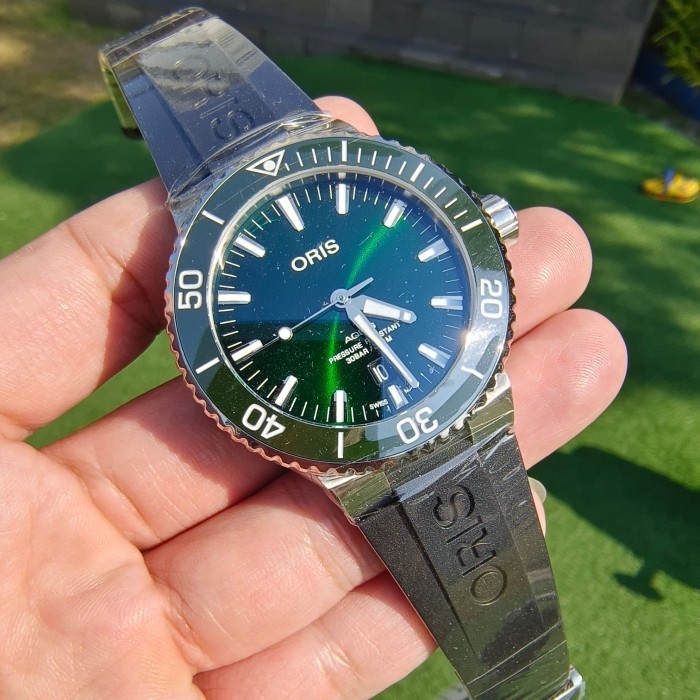 ✅Sale Oris Aquis Date Green Dial 0173377304157 Jam Automatic Bnib Terbaru