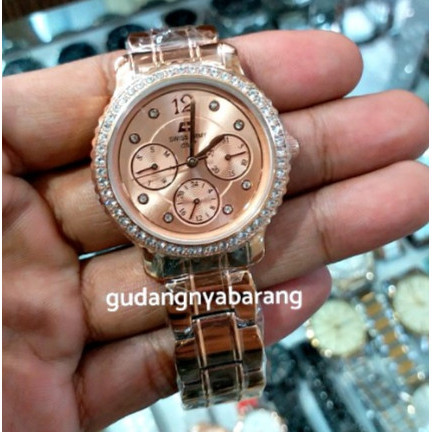 ✅Termurah Jam Tangan Wanita Swiss Army Sa New Stainless Chrono Rosegold Original Diskon