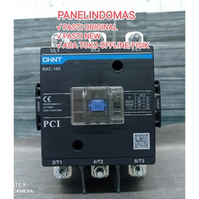 [New Ori] Chint Kontaktor Nxc-160 3 Poles Ac-1: 200A Ac-3 380 V: 160A 75Kw Terbatas