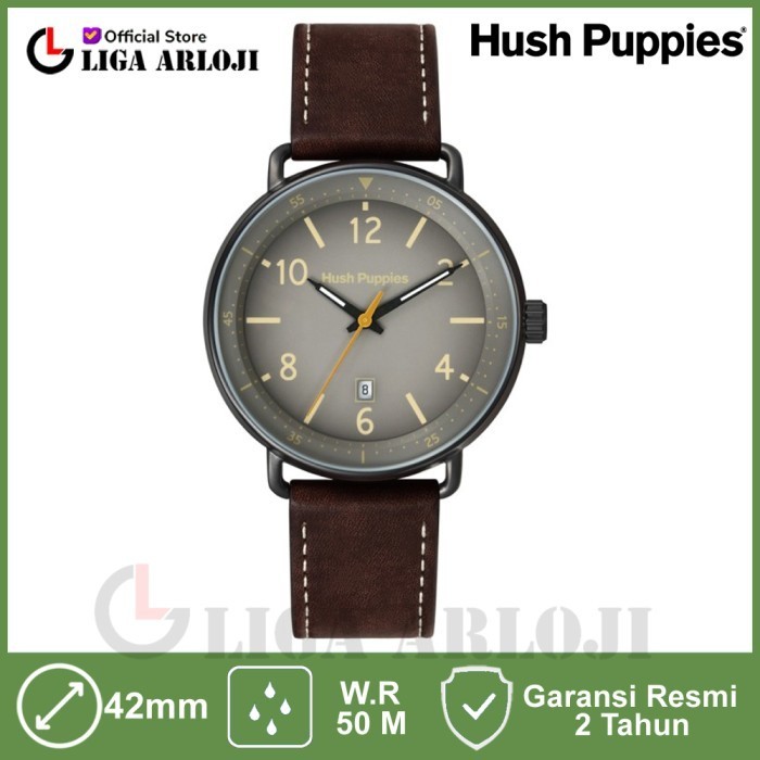 ✅Ori Hush Puppies Hp 3882M.2517 - Jam Tangan Pria - Brown Leather Terbaru