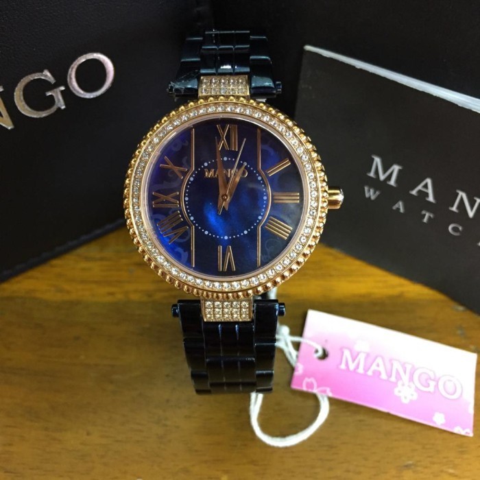 ✨Baru Jam Tangan Wanita Mango Ma6697L-55R Blue Rosegold Original Bergaransi Limited