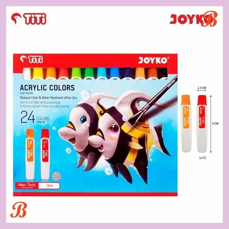 

| KG | JOYKO TITI 24 ACRYLIC COLORS CAT AKRILIK 24 WARNA AC-12ML-24