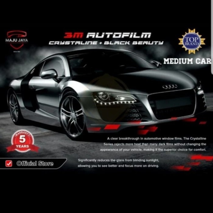 ✨New Kaca Film Mobil 3M Crystaline  Black Beauty Original Ori  Medium  Limited