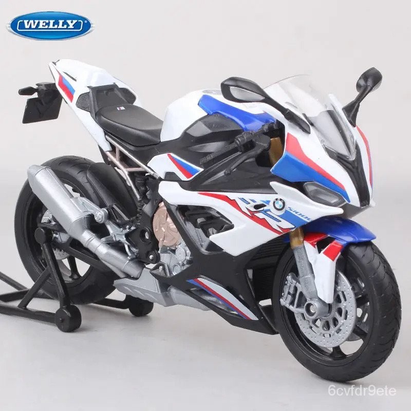 WELLY 1:12 2023 BMW S1000RR, Model Sepeda Motor Olahraga Logam Paduan Diecast Model Sepeda Motor Bal