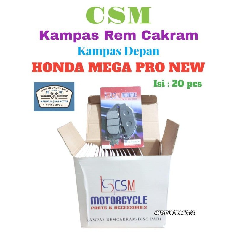 20 PCS CSM DISPAD BELAKANG MOTOR HONDA MEGA PRO NEW KAMPAS REM CAKRAM MEGA PRO NEW KAMPAS BELAKANG M