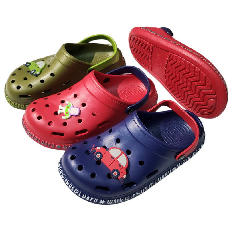 Luofu Sandal Selop Karet Empuk Bakpau Anak Cowo Laki E8109 (Ax5)