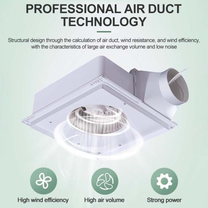 OOKAS Ducting Exhaust Fan Plafon 12 Inch Kipas Blower Exhaust Plafon