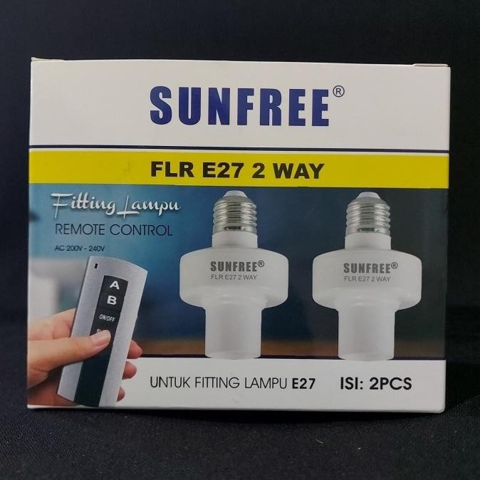 BEBAS ONGKIR - 2 Fitting Lampu E-27 (1 Remote Control) Sunfree