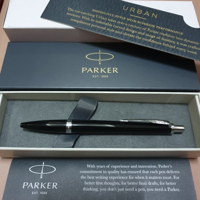 

[Baru] Pulpen Parker Urban Black Ct Bp Tb Ballpoint Klip Silver Diskon