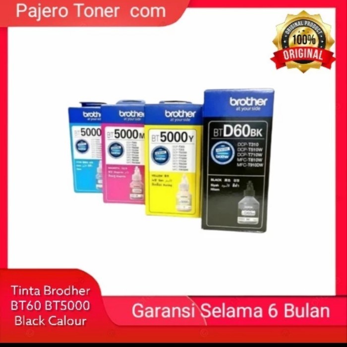 

[Baru] Tinta Brother Satu Set Bt60K Bt5000M Bt5000Y Bt5000C Original Berkualitas