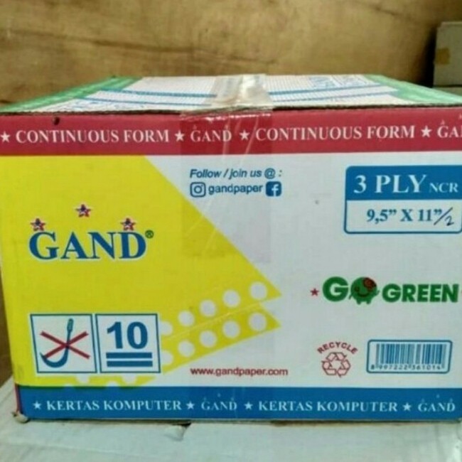 

[Baru] Continuous Form 95 X 11 3Ply Ful / Bagi Dua Terbatas