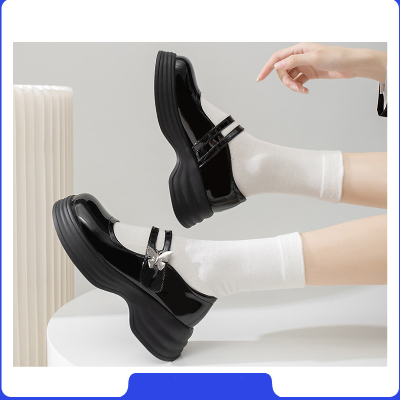 Women's Shoes Japanese French Mary Jane Platform Leather Shoes