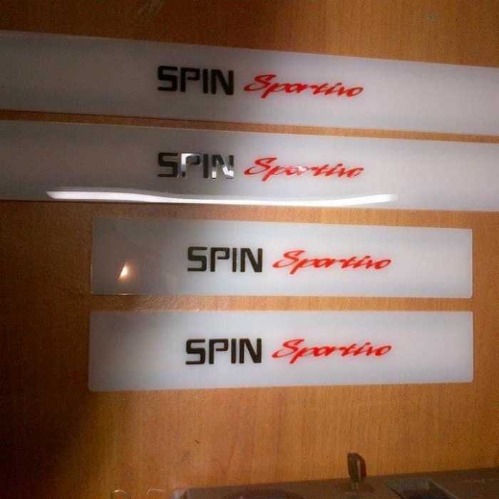 [Ori] Sill Plate / Step Shield Acrylic Putih Pintu Chevrolet Spin  4 Pc Diskon