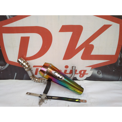 ✅New Ori Knalpot Racing Honda Beat Karbu M4 Rainbow Fullsystem High Peforma Diskon