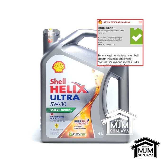 ✅COD Oli Mesin Shell Helix Ultra Sae 5W-30 4 Liter 5W30 Bensin Galon 4L Hx8 Diskon