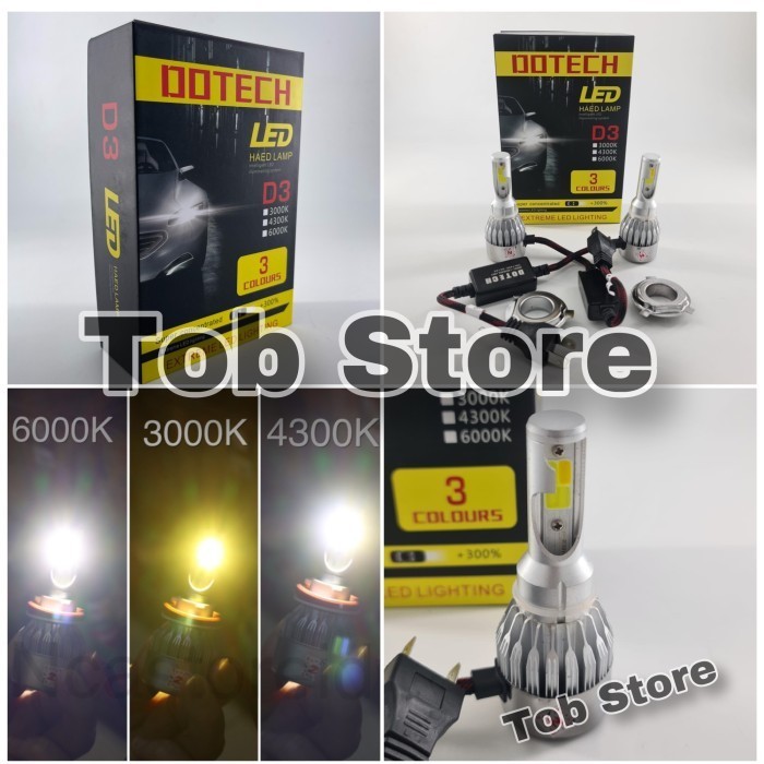 ✅New Lampu Mobil Lampu Led Dotech D3 3 Warna Double H4 Terbaru